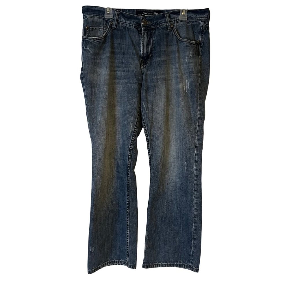 Seven7 Blue Jeans Mens 34 x 30 Straight Leg Distressed Relaxed Mid Rise